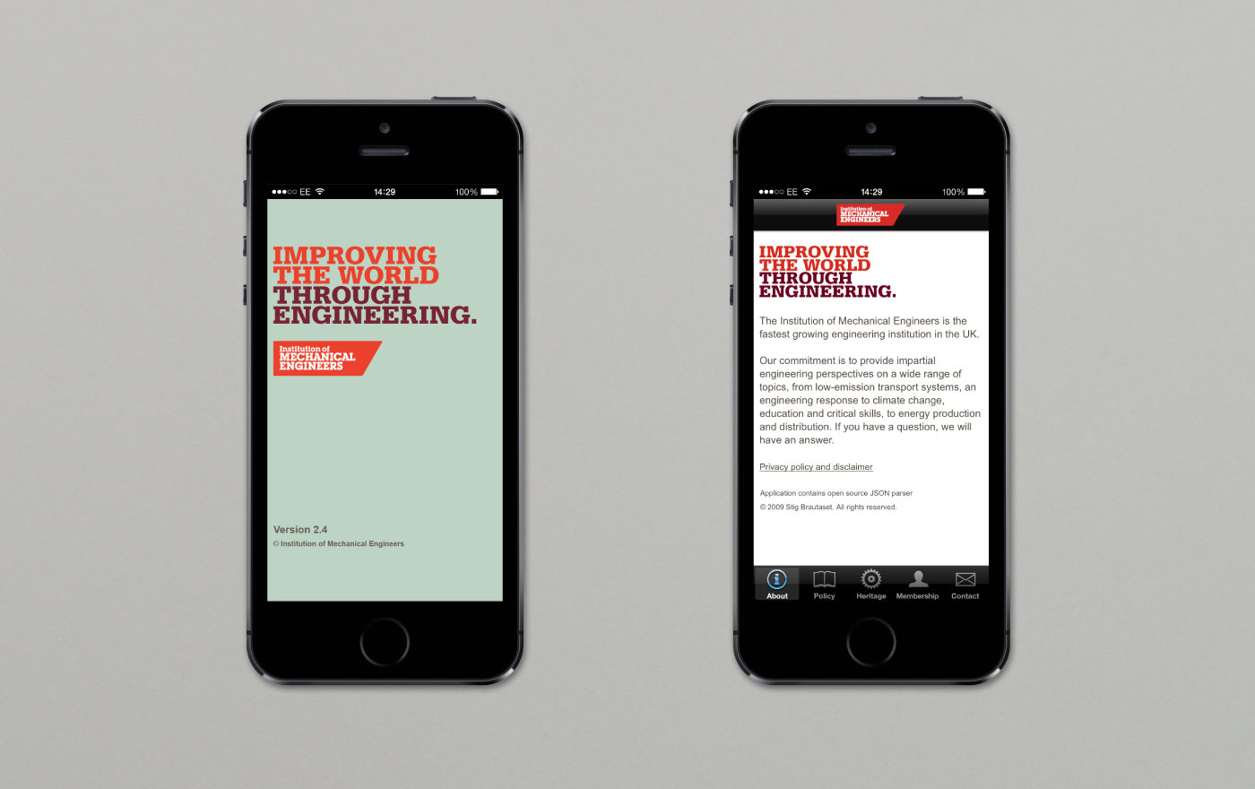 Institution of Mechanical Engineers App – Designed by Karoshi