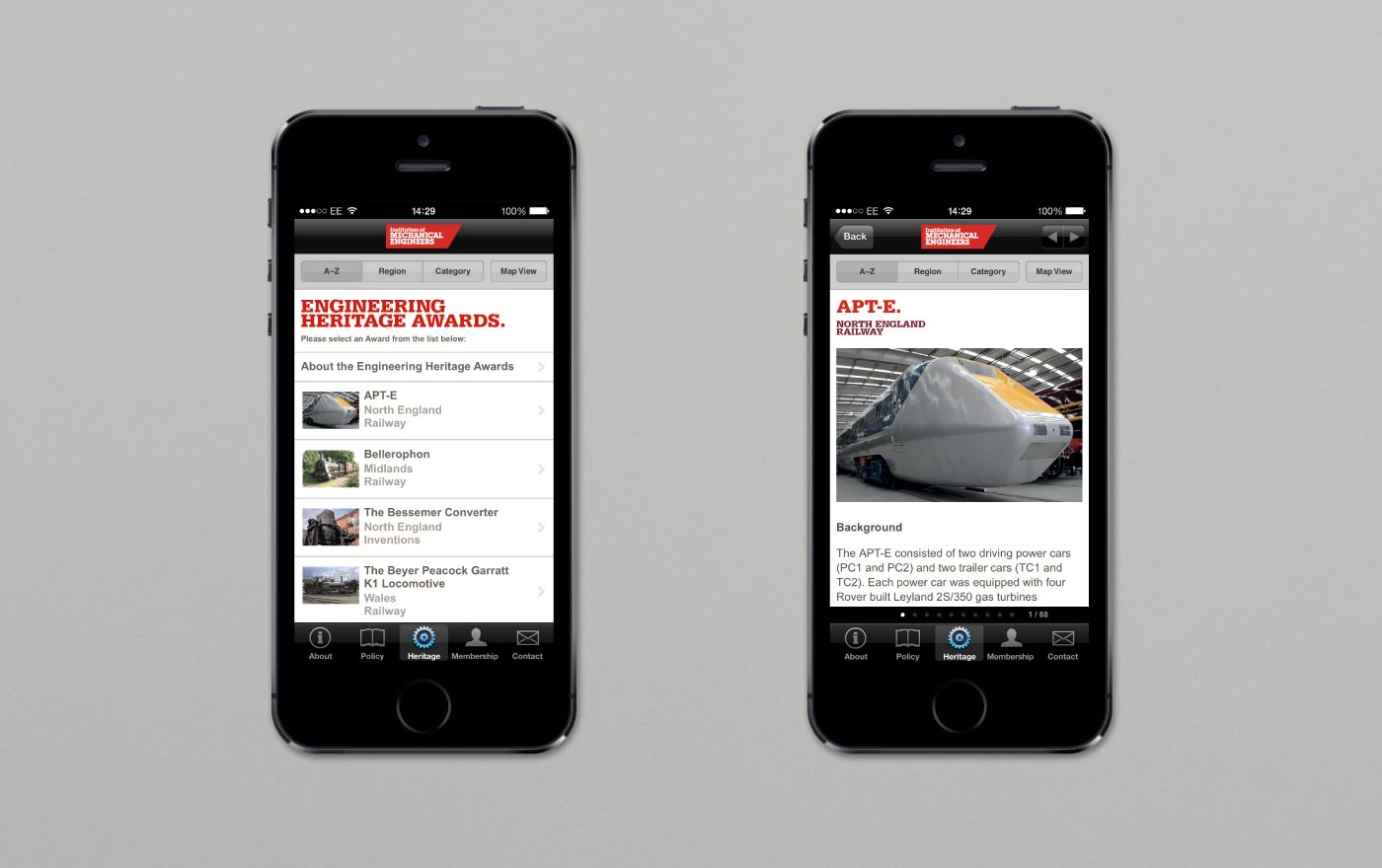 Institution of Mechanical Engineers App – Designed by Karoshi
